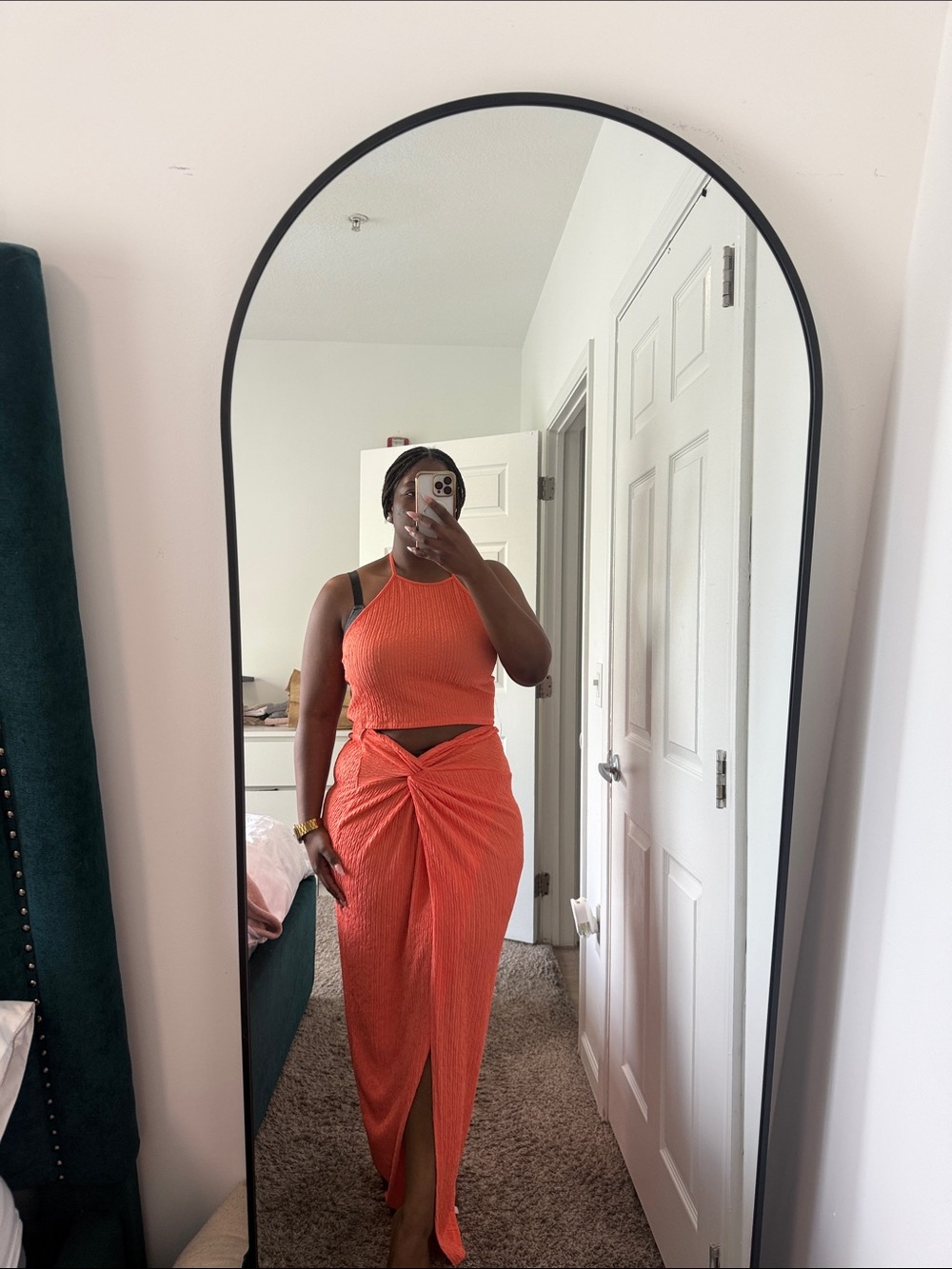 Fashion Nova Orange Two-Piece Cutout Jumpsuit Romper
